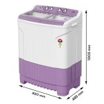 Godrej Edge 8 Kg 5 star Semi-Automatic Top Loading Washing Machine Appliance (WS EDGE 80 5.0 TB3 M LVDR, Lavender, Toughened Glass Lids) - Image 2
