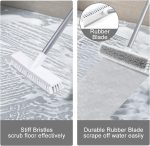 Multifunctional Bathroom Cleaning Brush with Wiper 2 in 1Tiles Cleaning Brush Floor Scrub Bathroom Brush with Long Handle 120° Rotate Bathroom (2in1Bathroom Cleaning Brush, White) - Image 5