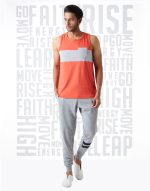 Alan Jones Clothing Men's Cotton Colorblocked Sleeveless Regular Fit T-Shirt - Image 5
