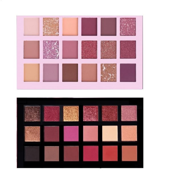 LA OTTER Nude and Rose Gold Eyeshadow Palette Combo, Shimmery Finish