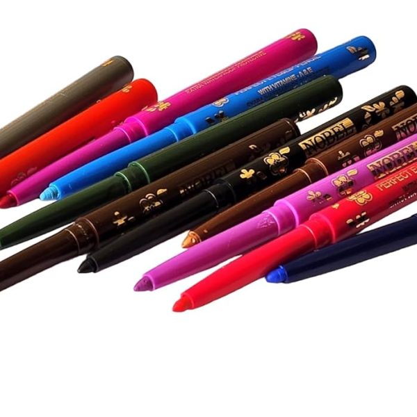 TopFinder® 12pc Set Colored Eyeliners Polyester | Matte 12 hours stay| Waterproof| Eye Liner Best Matte Glossy Beauty Lip Eyeliner Sketch Pen Colour Pencil Long Lasting Women Girls