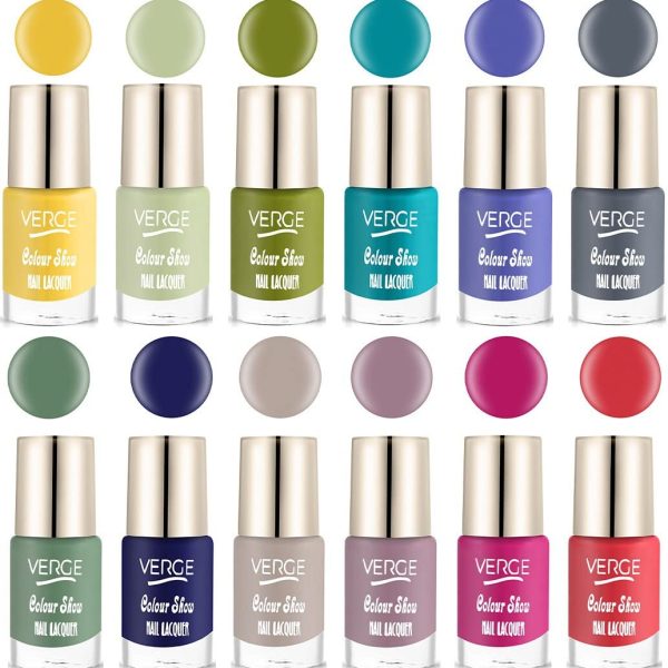VERGE Glossy Finish Colour Show Ultra Shine Nail Lacquer (NO CHIPPING & NO FADING) (Pack of 12) NON TOXIC AND PARABEN FREE (CS12_41), 72 ml