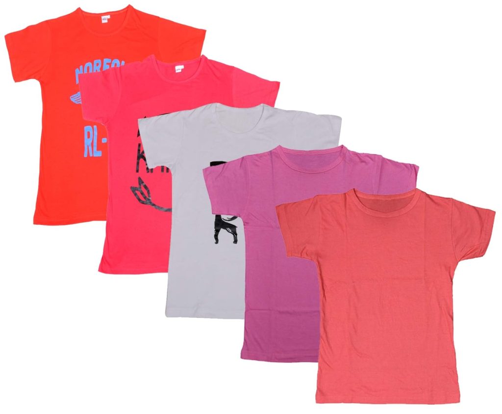 IndiWeaves Boys Combo Pack of Printed and Solid Cotton T-Shirts (Maroon/Pink/White/Meganta/red_14-15 Years) Pack of 5
