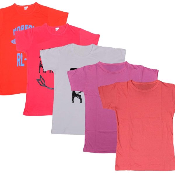 IndiWeaves Boys Combo Pack of Printed and Solid Cotton T-Shirts (Maroon/Pink/White/Meganta/red_14-15 Years) Pack of 5