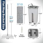 Mop Heavy Quality Floor Mop with Bucket, Flexible Kitchen tap Flat Squeeze Cleaning Supplies 360 Flexible Head/2 Reusable Pads Clean Home Floor Cleaning