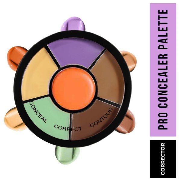 Komoko Cosmetics Concealer Palette With Full Coverage|Waterproof & Easily Blendable|3 In 1 Palette- Conceal Correct & Contour|Crease Resistance|Oil Control With Matte Finish|Concealer 6-In-1 Shades