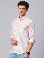 Majestic Man Classic Slim Fit Vertical Striped Casual Cotton Shirt - Image 4