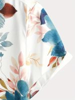 chandr fashion Men,s White Purple Printed Designer Men's Half Sleeves Printed Shirt - Image 5