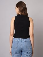 FUNDAY FASHION Women's Solid Ribbed Crop Tank Regular Fit Top For Women's - Image 2