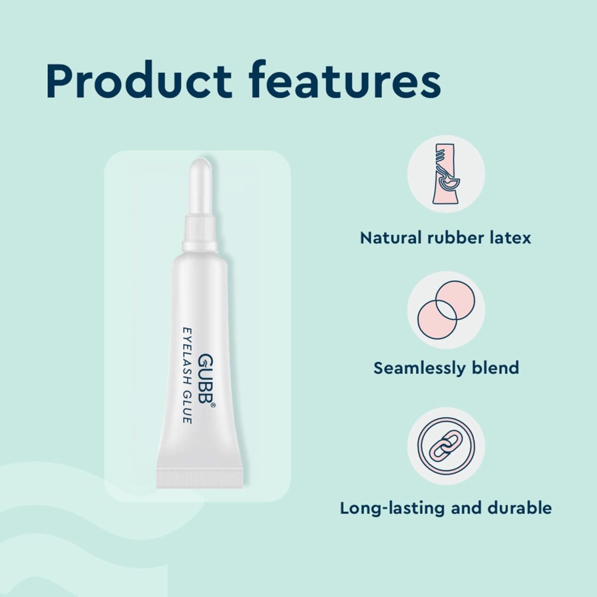 GUBB False/Fake Eyelash Glue Transparent Waterproof Eyelashes Extension Glue Adhesive - Natural Rubber Latex, Seamlessly Blend, Long Lasting & Durable - Image 2