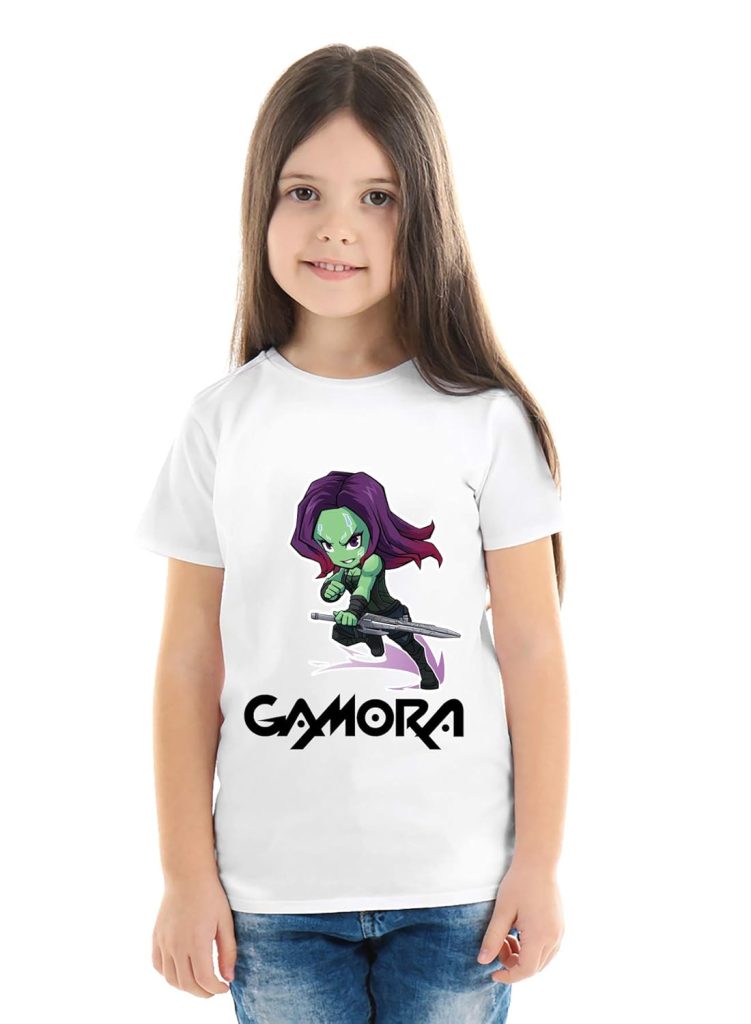 FancyDressWale Girl's Polyester Gamora T-Shirt (FDWGAMORA-TSHIRT-STYLE-1-6-7, 6-7 Years)