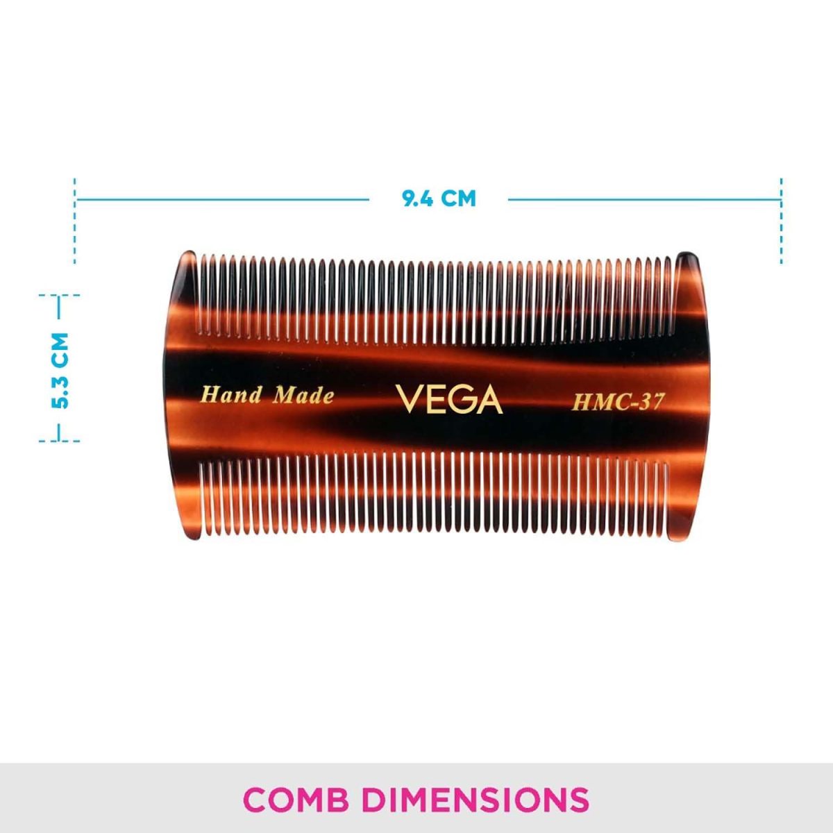 Vega Lice Hair Comb,Handmade, (India's No.1* Hair Comb Brand)For Men and Women, (HMC-37) - Image 3