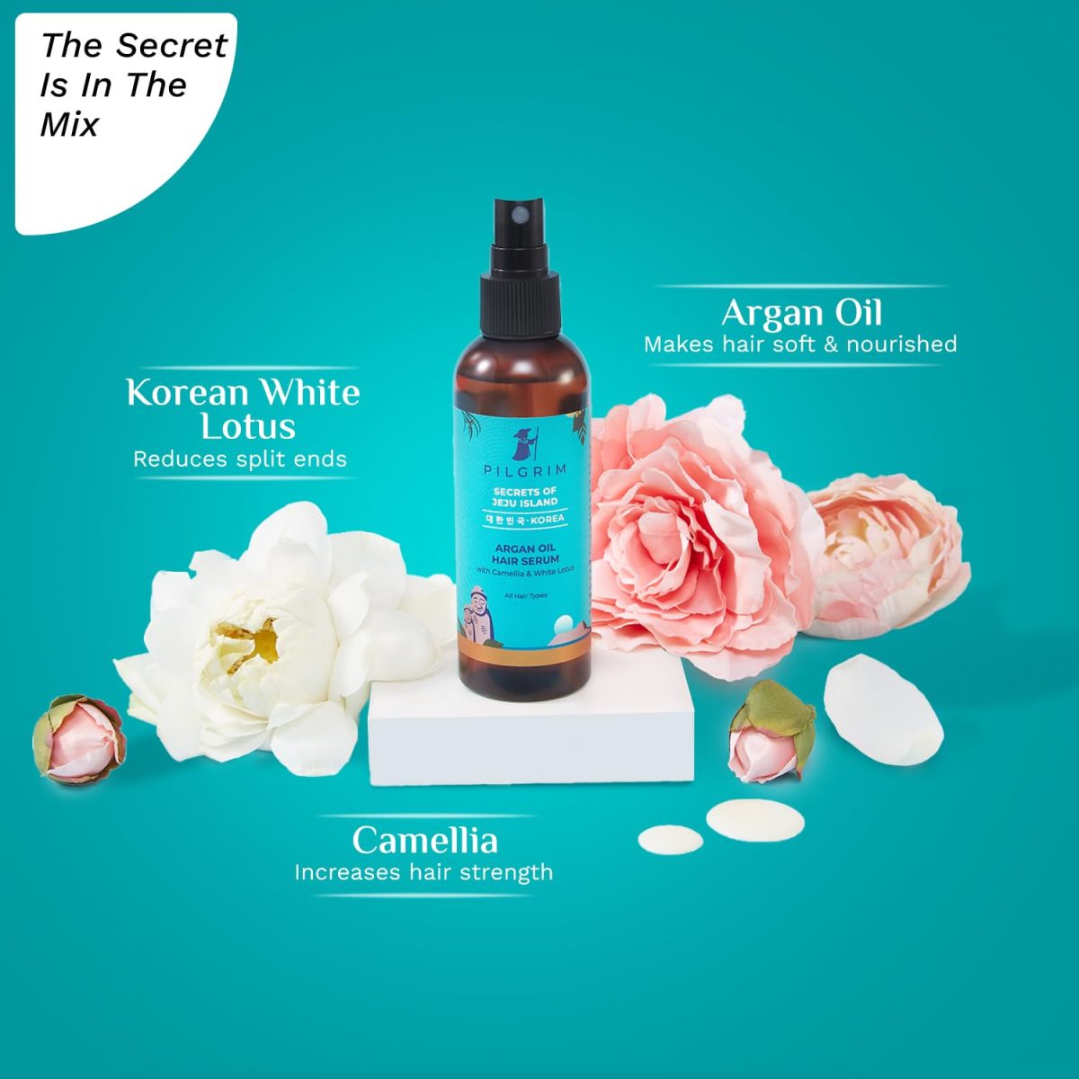 Pilgrim Argan Oil Hair Serum For Dry Frizzy Hair, Hair Smoothing, Smoothing & Control Of Frizzy/Dry Hair, Instant Shine, Smoothness & Soft Hair, Anti Frizz For Unisex, 100 Ml, Pack of 1 - Image 2