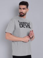 Go Devil Men’s Grey 100% Polyester Printed T-Shirt | Half Sleeve, Regular Fit Casual Wear for Men - Image 2