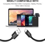 Wayona Type C 3Meter Nylon Braided 65W/3A Fast Charging USB C Long Cable Compatible for Samsung Galaxy S24, S23, S22, iPhone 15 Series, Android Auto, Apple CarPlay (10 FT Pack of 1, Black) - Image 7