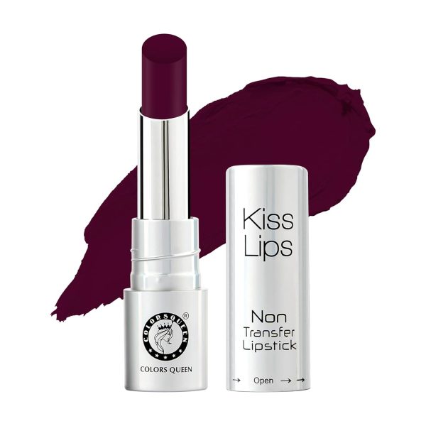 Colors Queen Kiss Lips Matte Lipstick | Smudge Proof & Non Transfer | Creamy Matte Long Stay Lipstick for Women (06 - Wild Wine)