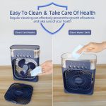 Elevea ( LIMITED STOCK WITH 15 YEARS WARRANTY ) Portable Air Conditioner Cooler, Mini Evaporative Cooler with 7 Colors LED Light, 1/2/3 H Timer, 3 Wind Speeds and 3 Spray Modes for Your Desk-Blue - Image 4