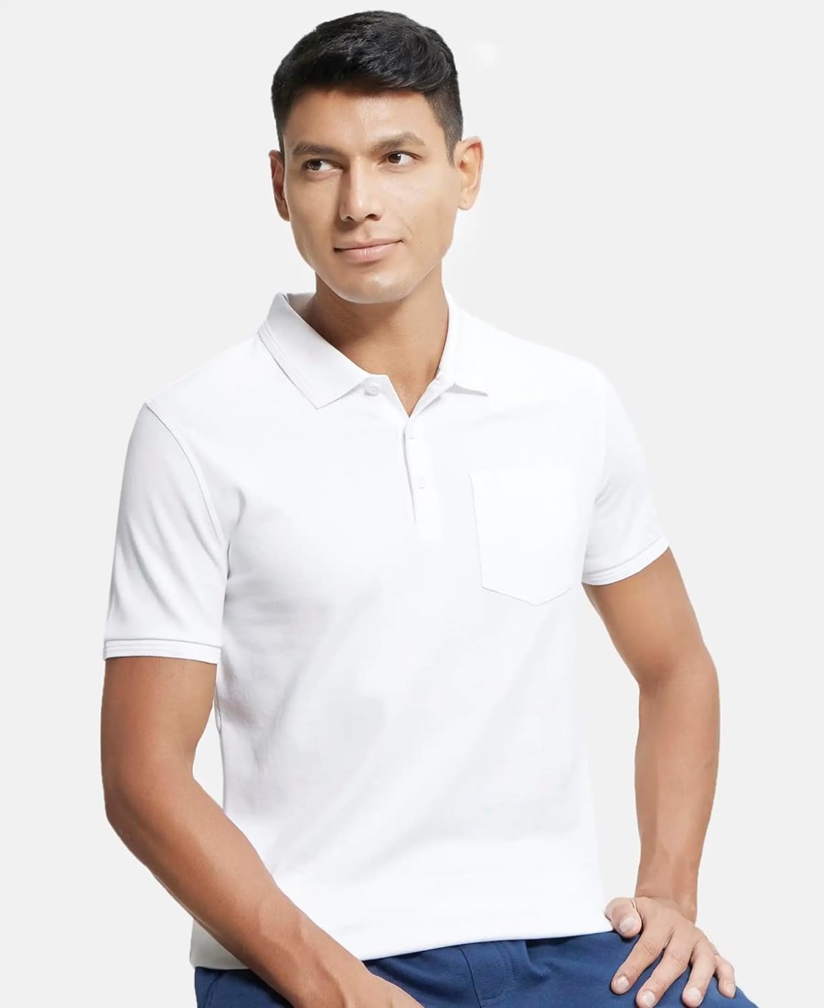 Jockey 3913 Men's Super Combed Cotton Rich Solid Half Sleeve Regular Fit Polo T-Shirt with Chest Pocket - Image 5
