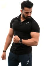 FUAARK Men's Solid Slim Fit Polo Shirt