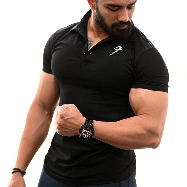 FUAARK Men's Solid Slim Fit Polo Shirt