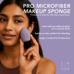 SIMPLYNAM Pro Microfibre Makeup Sponge | Seamless Blending for Foundation, Blush & Contour | Minimizes Product Absorption | Vegan & Latex-Free | Dry & Wet Use | Precision Design | Malaga Wine - Image 2