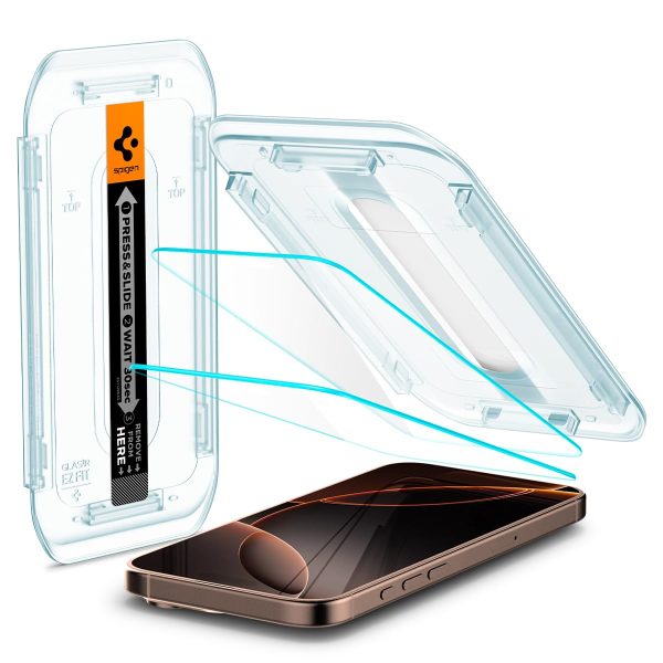 Spigen EZ Fit Tempered Glass Screen Protector Guard For iPhone 16 Pro Max - 2 Pack