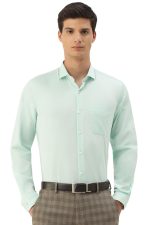 Peter England Men's Classic Textured Slim Fit Full Sleeve Shirt | Wonder Fabric | Cotton Rich | Premium Dobby