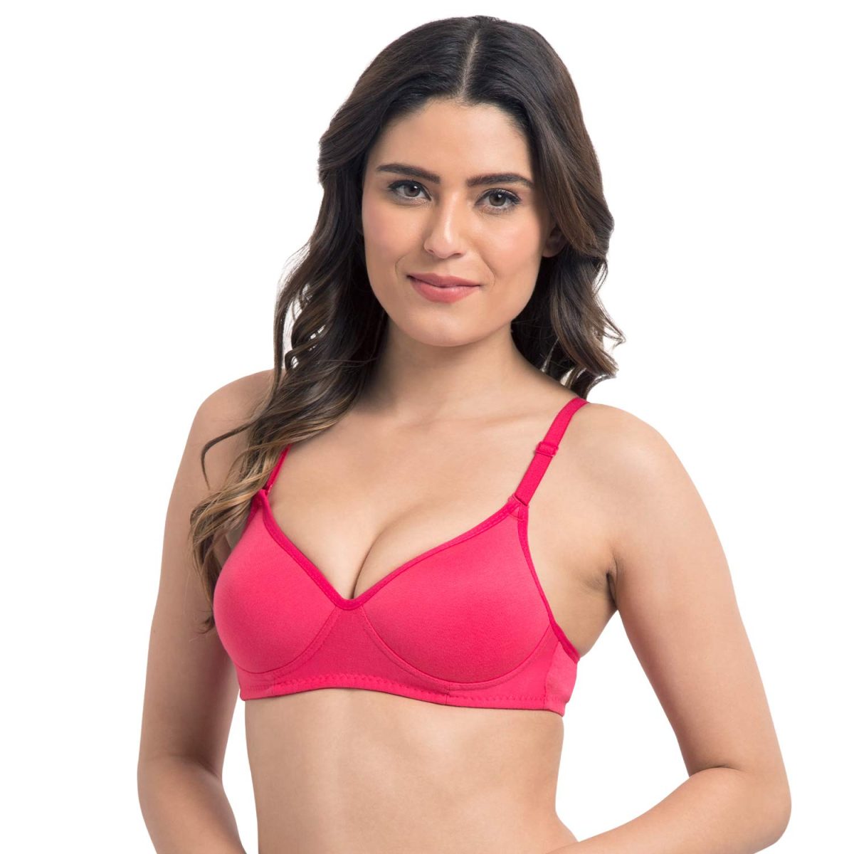 Komli Women's Cotton Polyester Lightly Padded Wire Free t Shirt Bra - Image 3