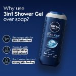 NIVEA Men Body Wash, Cool Kick with Refreshing Icy Menthol, Shower Gel for Body, Face & Hair, 250 ml - Image 5