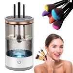 VHOI Automatic Makeup Brush Cleaner Machine with USB Cable, Spinning Electric Makeup Brush Cleaner Blender Machine, Dryer for Quick Deep Cleaning Cosmetic Brush Cleaner Portable for All Size Makeup Brushes for Women