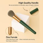 ANNA's 14 Pcs Makeup Brush Set with Beauty Blender Sponge – Professional Face & Eye Cosmetic Brushes for Foundation, Blush, Contour, Eyeshadow – Soft Bristles, Green Handle - Image 5