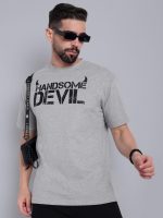 Go Devil Men’s Grey 100% Polyester Printed T-Shirt | Half Sleeve, Regular Fit Casual Wear for Men - Image 3