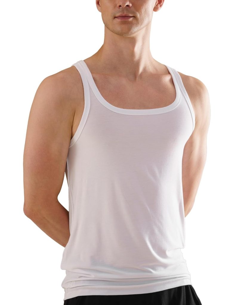 DAMENSCH Men Bamboo Spandex Regular Fit Neo-Skin Square Neck Vest, Anti-Bacterial, Thermoregulating Vest, Shape Retaining Banyan, Soft and Sustainable Inner Baniyan