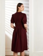 Symbol Premium Women's 'Desk-to-Dinner' Fit & Flare Wrap Dress (Midi Length | Stylish) - Image 2