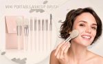 Perr Cherry Brushes with Pouch, 8PCS Professional Makeup Brush Set, Travel Size Cosmetic Brushes Kit for Face Foundation Blush Eye Shadow, Wooden Handle Soft Bristles (Multicolor) Pack Of 2 - Image 2