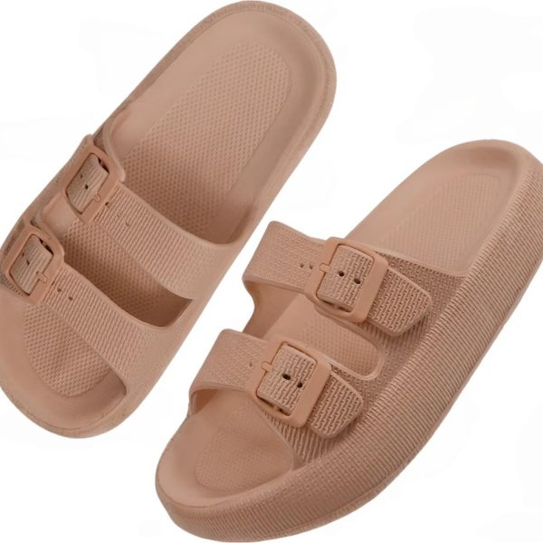 Richmen Women Open Toe Slide Sandals Flip Flops EVA Summer Slippers Non-Slip Buckle Clog Mules for Girls Lightweight Cushioned Footwear