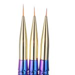 NAILWIND Nail art liner brushes, 3Pcs/Set Nail Art Brush Set Fine Line Painting Pens With Mermaid Color Fish Shape Handle 3 Size Nail Art Liner And Striping Brushes Kit - Image 3