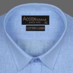 ACCOX Men's Breathable Cotton Linen Half Sleeves Regular Fit Solid Plain Formal Shirt for Men (GCR232) - Image 3