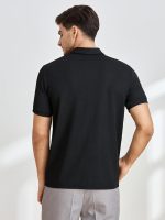 Men's V-Neck with Zip Closure Type T-Shirt Men's Regular Fit - Image 4