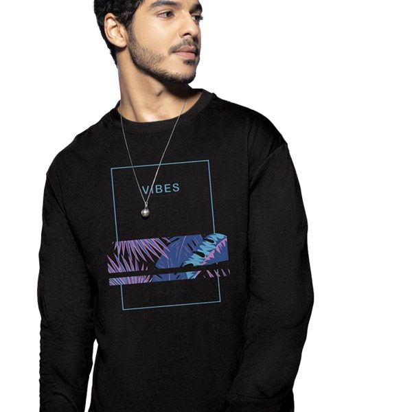 Bewakoof Men's Printed Regular Fit Full Sleeve Round Neck Cotton T-Shirt