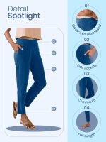 GO COLORS Cotton Stretch Kurti Pants Full Length for Women | Breathable, Mid Rise - Image 7