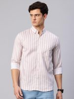 Majestic Man Classic Slim Fit Vertical Striped Casual Cotton Shirt - Image 3