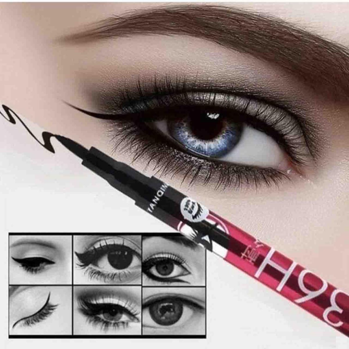 Heeva Creation 36 H Long Lasting Waterproof Liquid Black Eyeliner.(Pack Of 2).Colour-Black. - Image 4