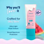 Aqualogica Radiance+ Oil Control Fluid Sunscreen For Oily Skin - 50 G|Ultra-Light Fluid Texture|Spf 50+ Pa++++ Uva & Uvb Protection|Controls Excess Oil| Non Greasy|No White Cast|For Men & Women - Image 4