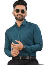 Men Solid Formal Blue Shirt (PK19SH1457TEAL-LPT)