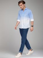 IndoPrimo Men's Cotton Shirt with Full Sleeves Spread Collar Classic Style Solid Pattern Regular Fit and Standard Length - Image 4