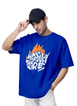 LEOTUDE Men's Overiszed Cottonblend Half Sleeve Drop Shoulder Regular Fit T-shirt