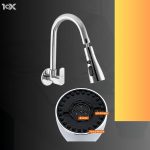 10X Rotatable Brass Kitchen Sink Tap ST-41023 Rotatable Neck Triple Flow 3 Function Shower Flow/Foam Flow/Anit Splash Wall Mount…Wall Mount Chrome Plate - Image 4