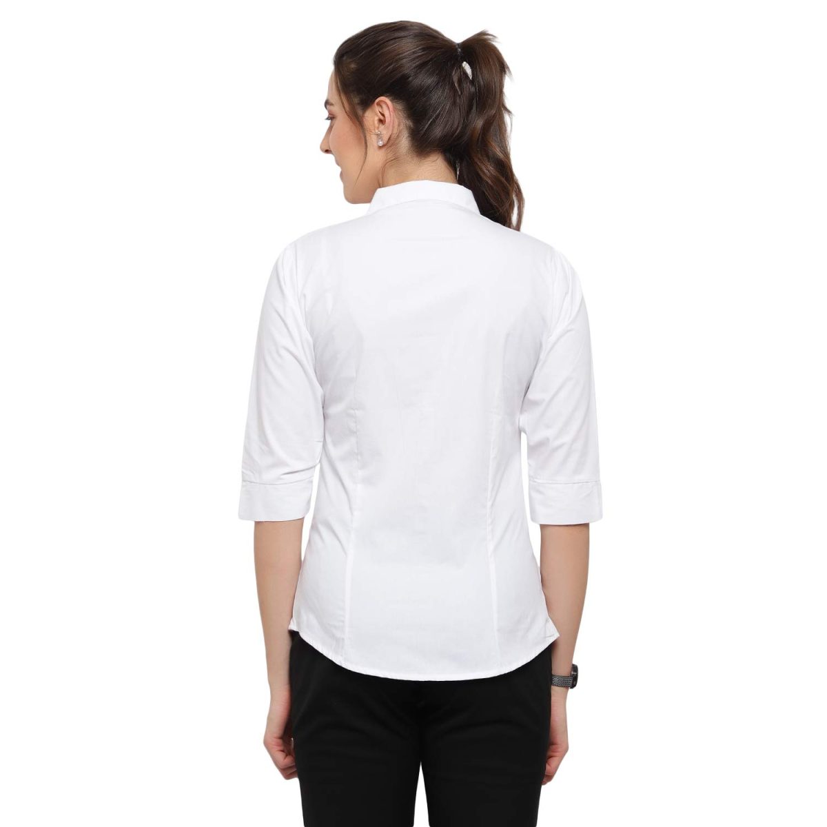 Blue RoninWomen 3/4 Sleeve Stylish Western Official Formal Shirts for Women Regular fit Shirts for Women - Image 2