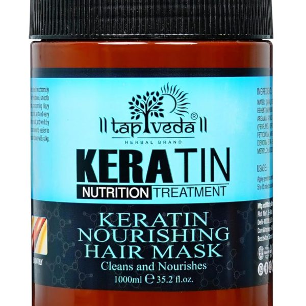 Tapveda Keratin Treatment Fresh Hair Spa Mask For All Types Of Hair | Deep Nourish, Dry And Frizzy Hair | Color Damage Hair Repair & Growth With Keratin | Professional Care 1000 Millilitre